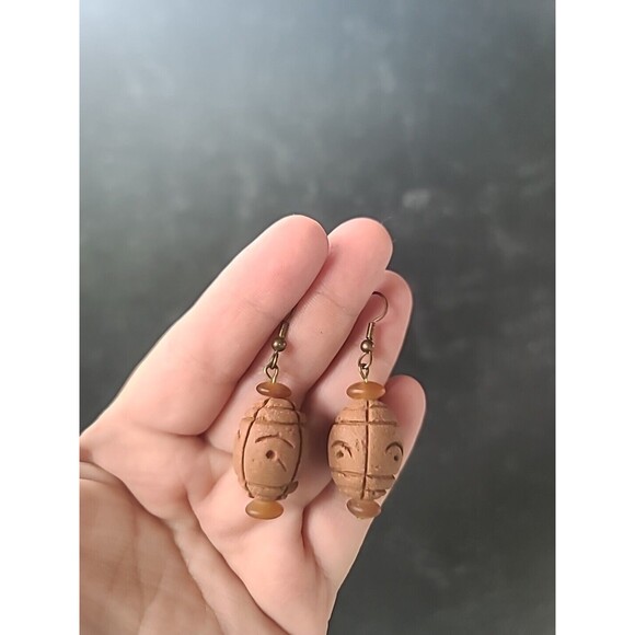 Dangling Beaded Pierced Earrings Vintage - Picture 4 of 10